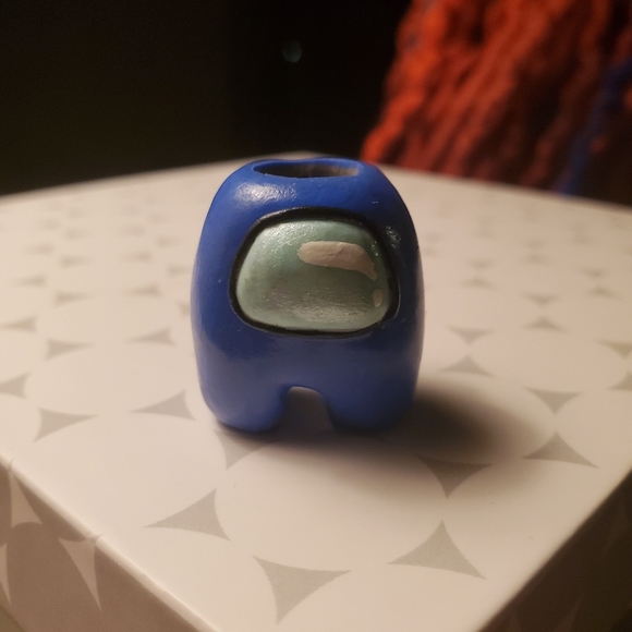 Dreadlock Bead Blue Among Us Character "Nah Me!" - Picture 1 of 5